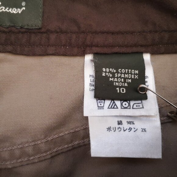 Eddie Bauer Ladies Straight Fit Size 10 Tan & Brown Jean Skirt - Picture 4 of 12